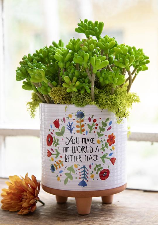 Natural Life Artisan Planter You Make The Word... - Planters - Big Sun Vernon