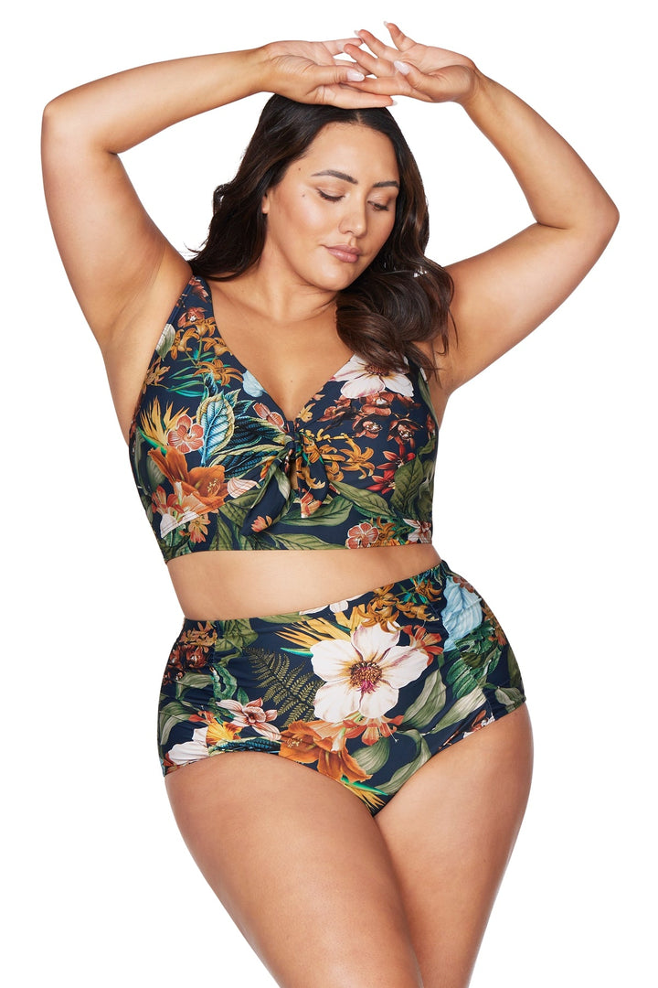 Artesands Into The Saltu Raphael High Waist Ruched Swim Pant - Womens High Waisted Bikini Bottoms - Big Sun Vernon  | Okanagan Beachwear