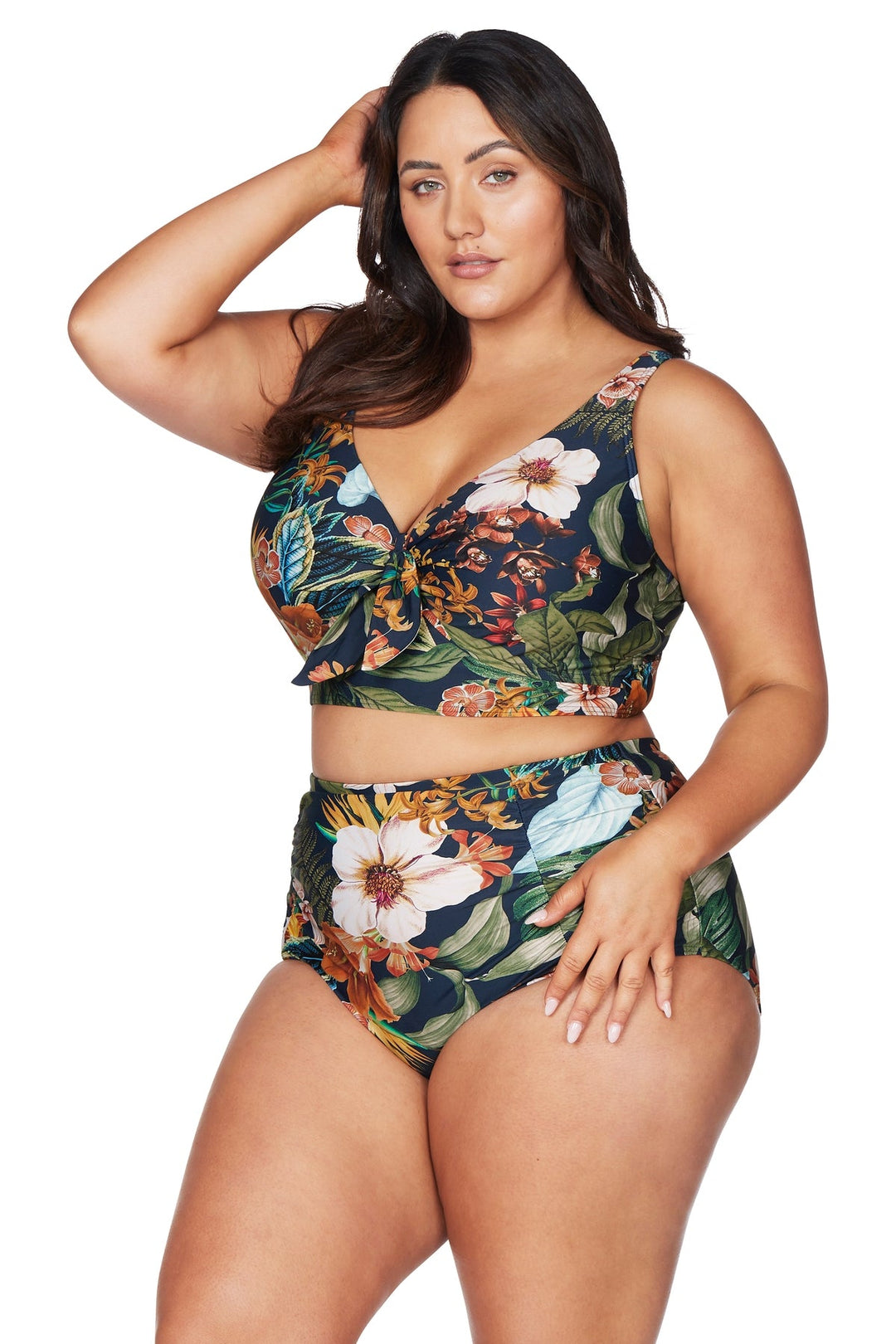 Artesands Into The Saltu Raphael High Waist Ruched Swim Pant - Womens High Waisted Bikini Bottoms - Big Sun Vernon  | Okanagan Beachwear