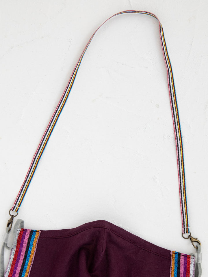 Natural Life Multi Stripe Trim Face Mask Lanyard - Womens Face Masks - Big Sun Vernon