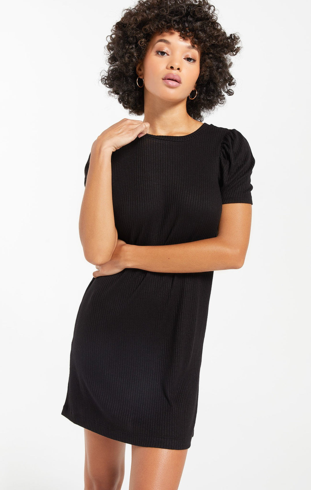 Z Supply Kamryn Puff Sleeve Rib Dress - Womens Casual Dresses - Big Sun Vernon