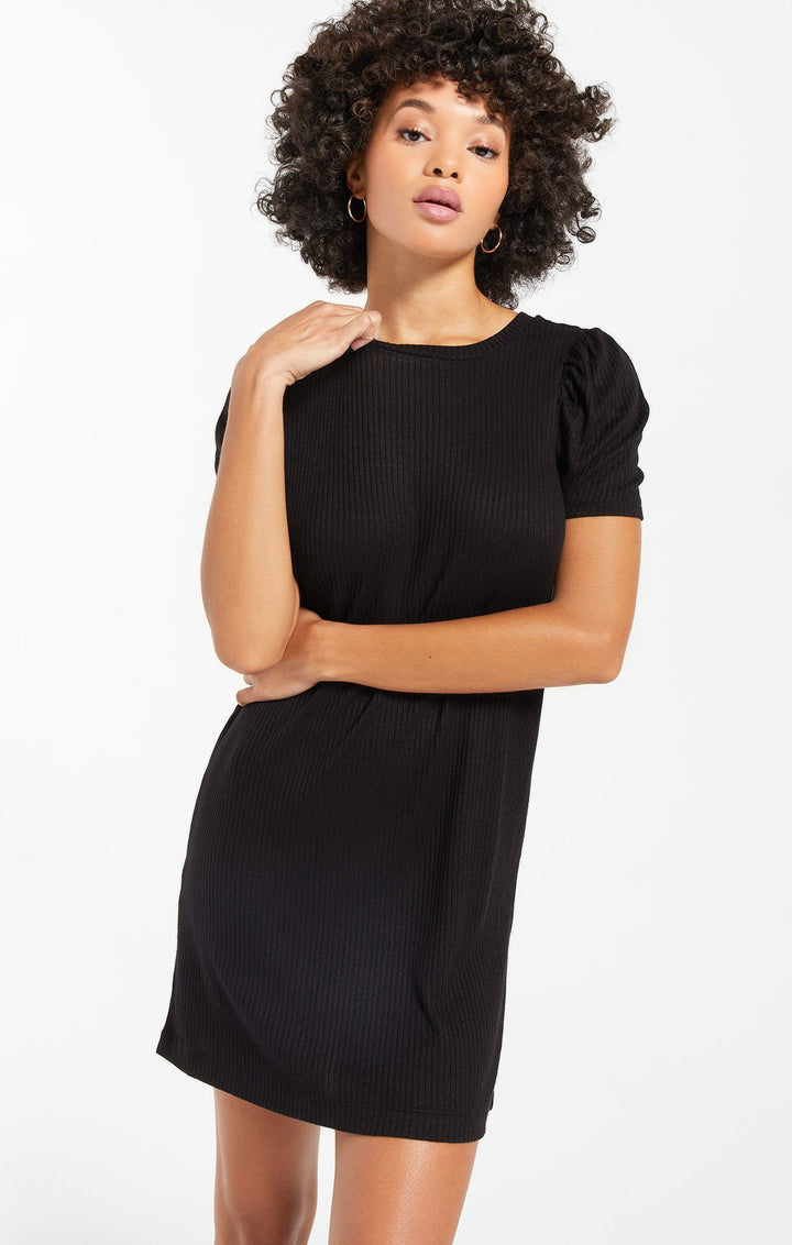 Z Supply Kamryn Puff Sleeve Rib Dress - Womens Casual Dresses - Big Sun Vernon
