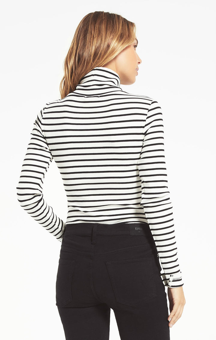 Z Supply Chloe Striped Rib Bodysuit - Womens Long Sleeves - Big Sun Vernon