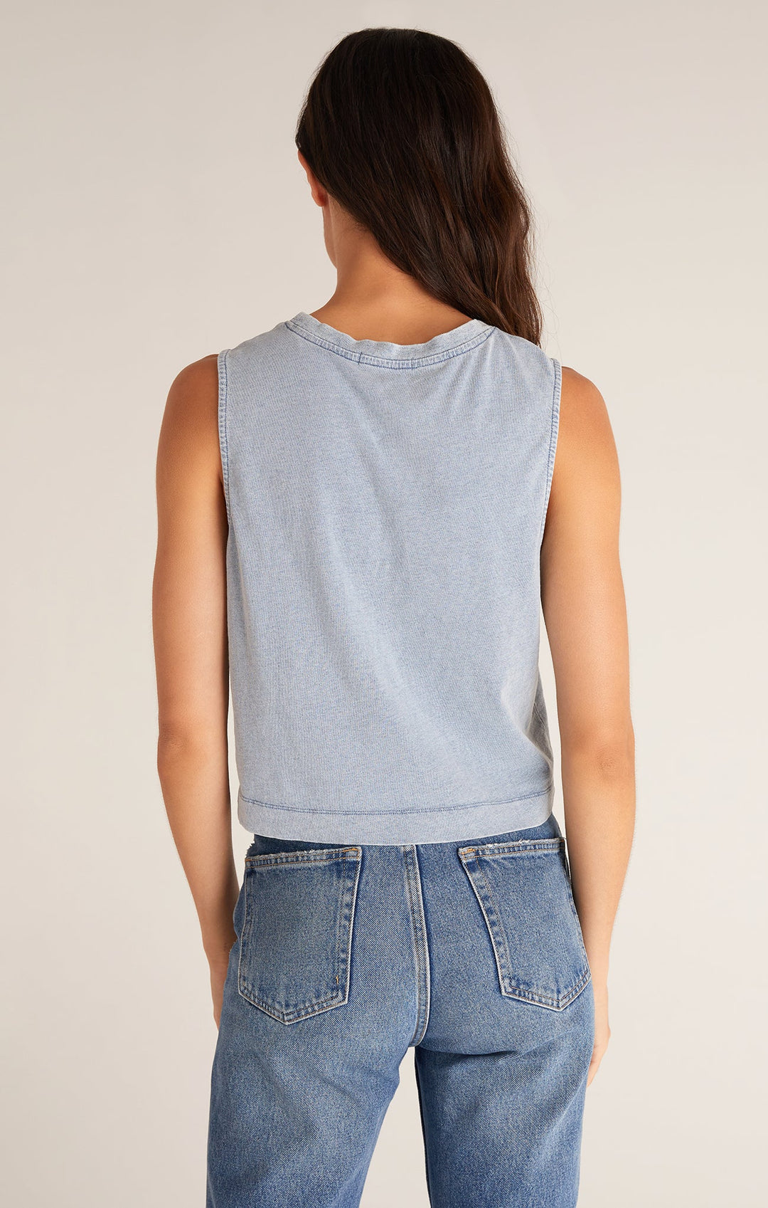 Z Supply Sloane Jersey Denim Muscle Tank - Womens Tank - Big Sun Vernon  | Okanagan Beachwear