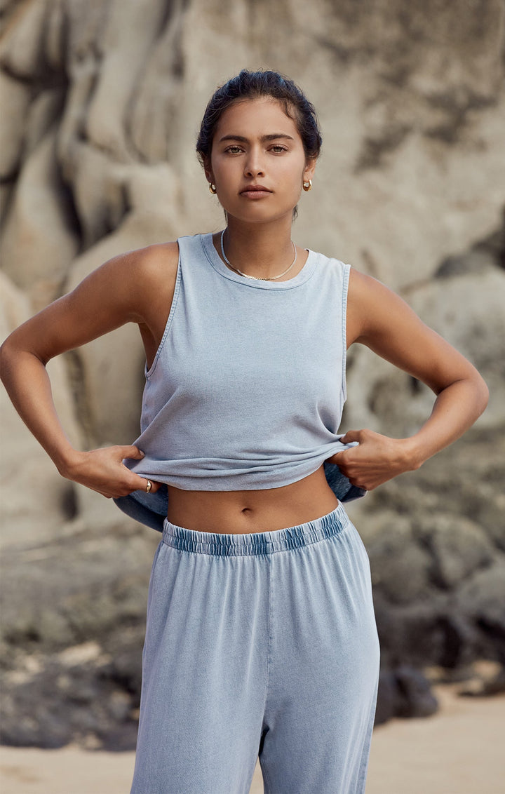 Z Supply Sloane Jersey Denim Muscle Tank - Womens Tank - Big Sun Vernon  | Okanagan Beachwear