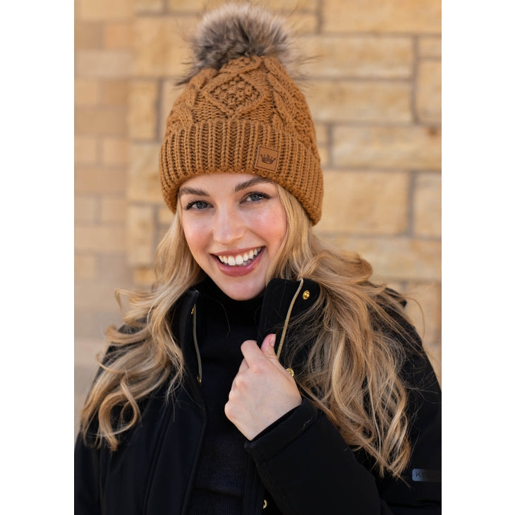 Panache Cuffed Cable Knit Fleece Lined Hat - Toques - Big Sun Vernon  | Okanagan Beachwear