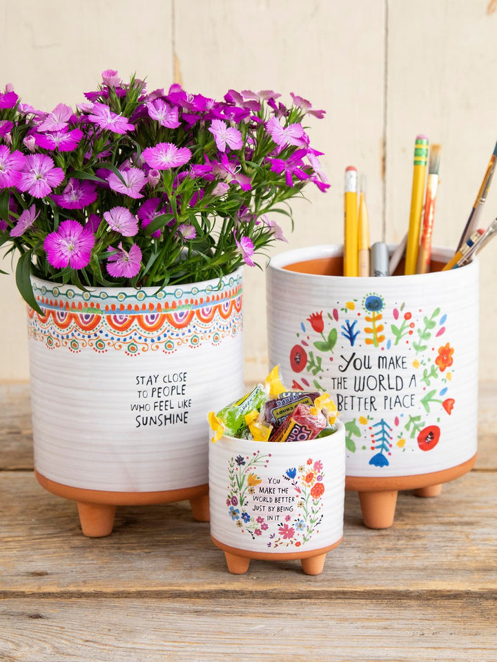 Natural Life Artisan Planter Stay Close...Sunshine - Planters - Big Sun Vernon