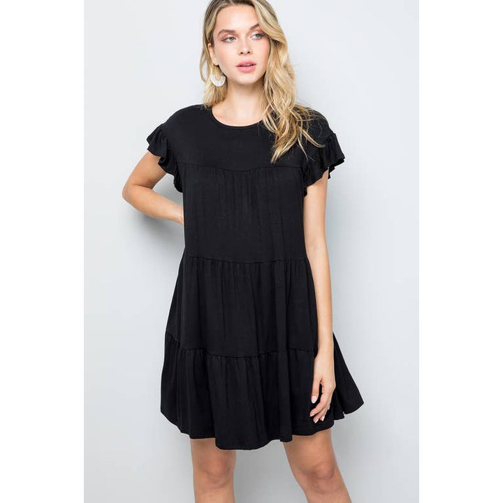Molly Solid Tiered Dress - Womens Casual Dresses - Big Sun Vernon