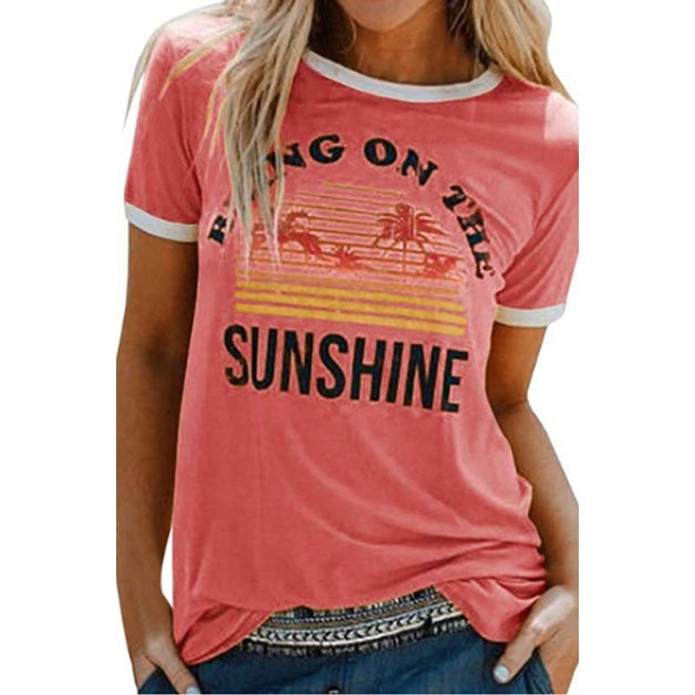 Bring On The Sunshine Printed T-Shirt - Womens Tees - Big Sun Vernon