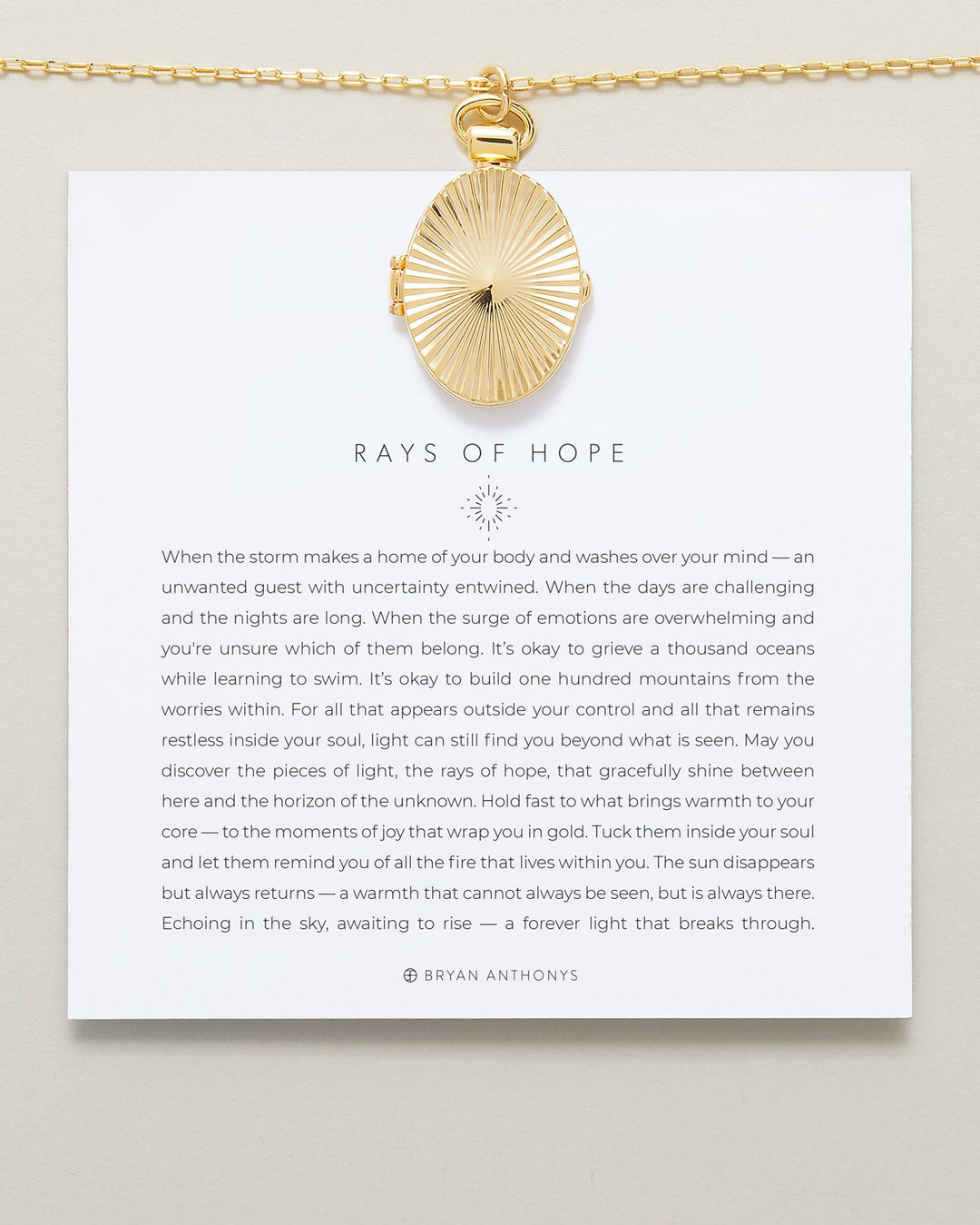 Bryan Anthony's Ray Of Hope Locket Necklace - Necklace - Big Sun Vernon