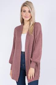 Dreamers Cardigan with Blouse Sleeve - Womens Sweaters - Big Sun Vernon