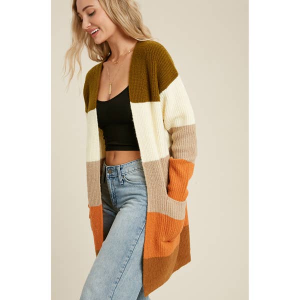 Opal Colorblocked Cardigan - Womens Sweaters - Big Sun Vernon
