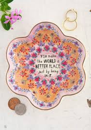 Natural Life Trinket Bowl You Make the World - Home Decorations - Big Sun Vernon