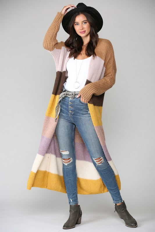 Odessa Stripe Duster Cardigan - Womens Dusters - Big Sun Vernon