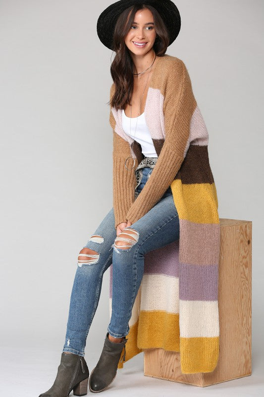 Odessa Stripe Duster Cardigan - Womens Dusters - Big Sun Vernon