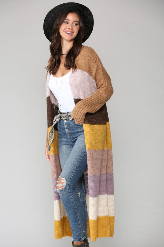 Odessa Stripe Duster Cardigan - Womens Dusters - Big Sun Vernon