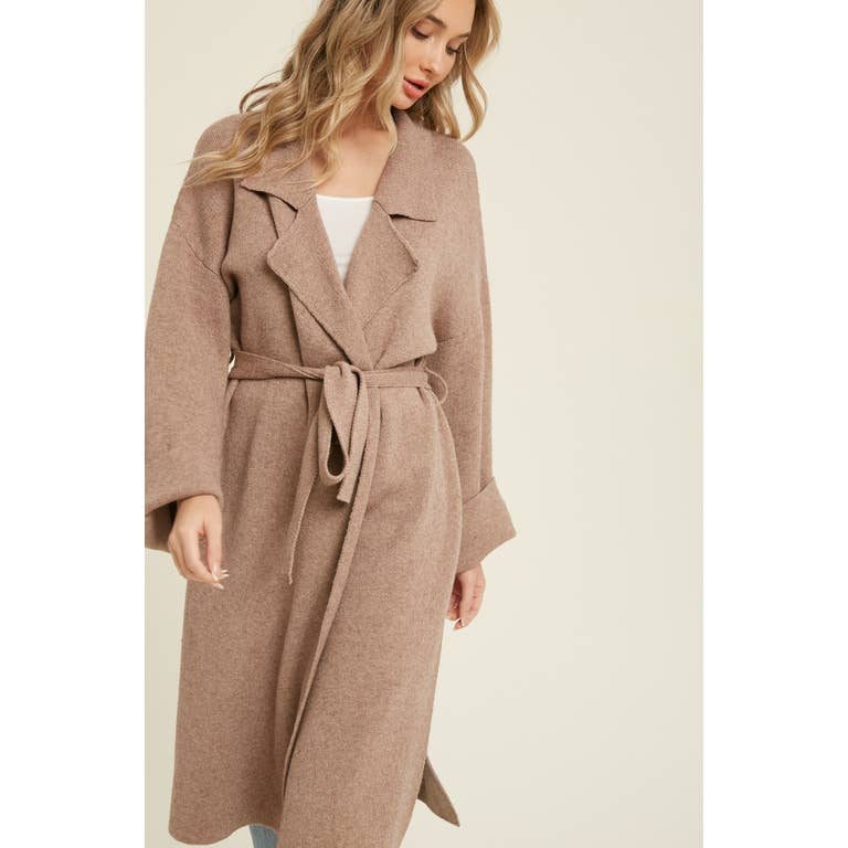 Delaney Knitted trench Coat - Womens Casual Jackets - Big Sun Vernon