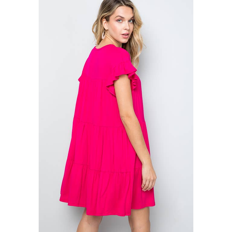 Molly Solid Tiered Dress - Womens Casual Dresses - Big Sun Vernon