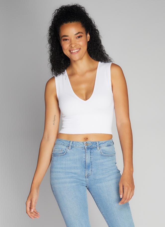 C'Est Moi Bamboo Deep V Rib Top - Womens Tanks - Big Sun Vernon