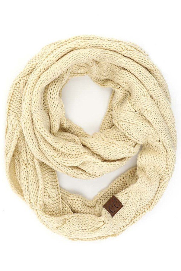 C.C Cable Knit Infinity Scarf - Womens Scarves - Big Sun Vernon  | Okanagan Beachwear