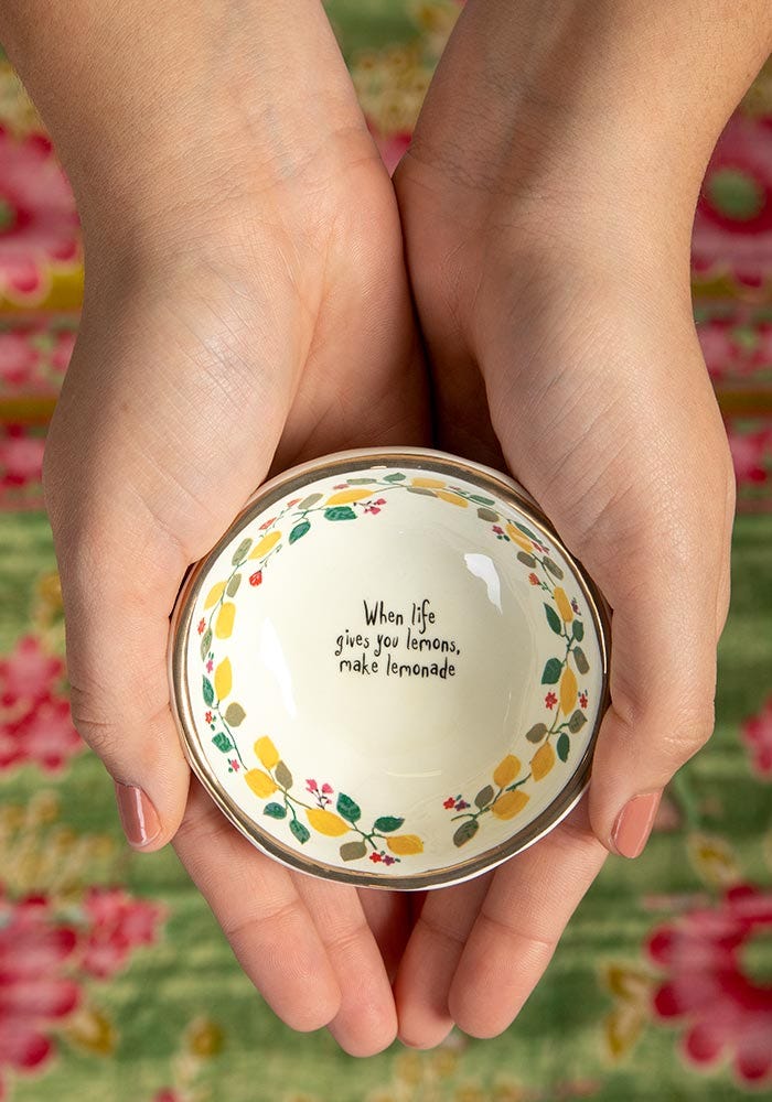 Natural Life Giving Trinket Bowl Make Lemonade - Home Decorations - Big Sun Vernon