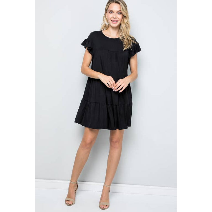 Molly Solid Tiered Dress - Womens Casual Dresses - Big Sun Vernon