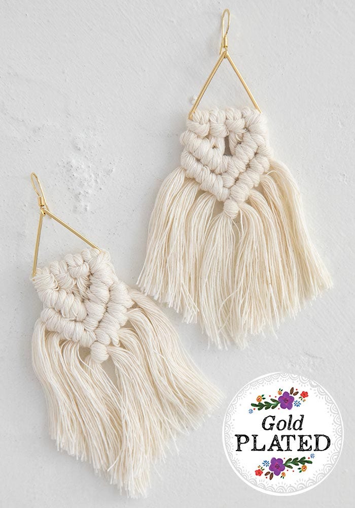 Natural Life Macrame Earrings - Earrings - Big Sun Vernon