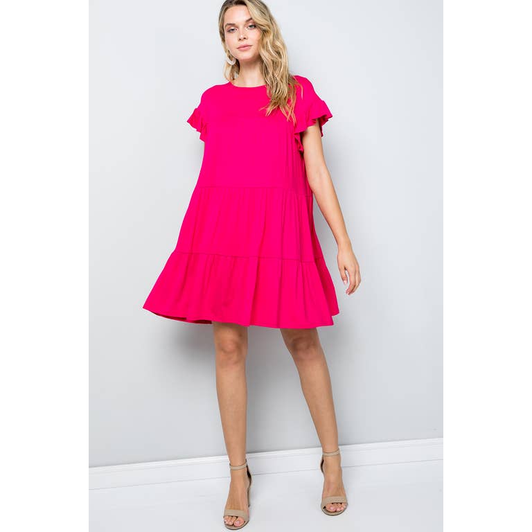 Molly Solid Tiered Dress - Womens Casual Dresses - Big Sun Vernon
