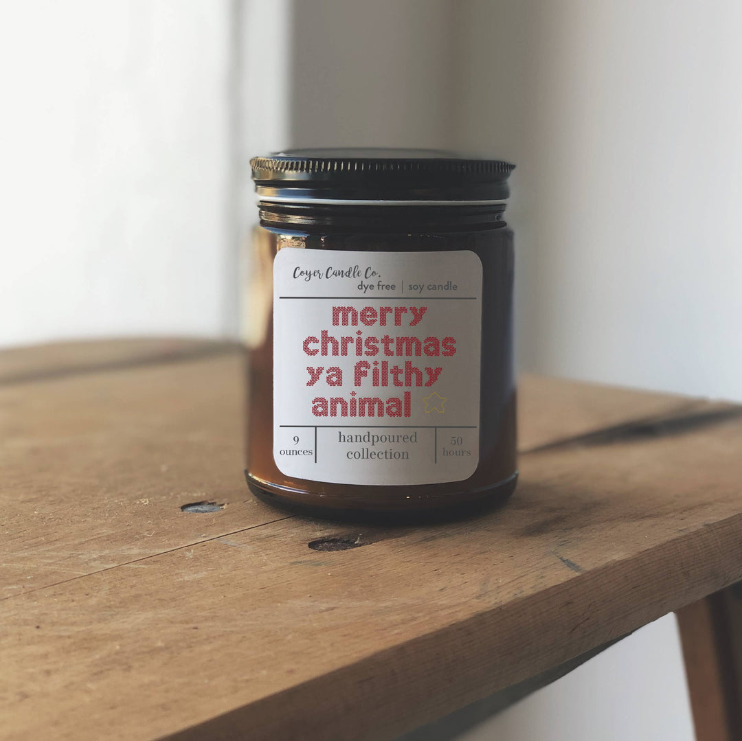 Coyer Candle Co. Merry Christmas Ya Filthy Animal - Home Decorations - Big Sun Vernon