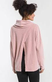 Z Supply Fleece Scallop Back Cowl Neck Top - Womens Sweaters - Big Sun Vernon