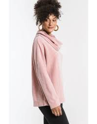 Z Supply Fleece Scallop Back Cowl Neck Top - Womens Sweaters - Big Sun Vernon