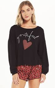 Z Supply Night Owl Grateful Sweatshirt - Womens Long Sleeves - Big Sun Vernon