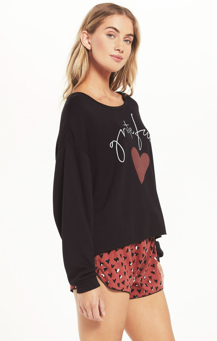 Z Supply Night Owl Grateful Sweatshirt - Womens Long Sleeves - Big Sun Vernon