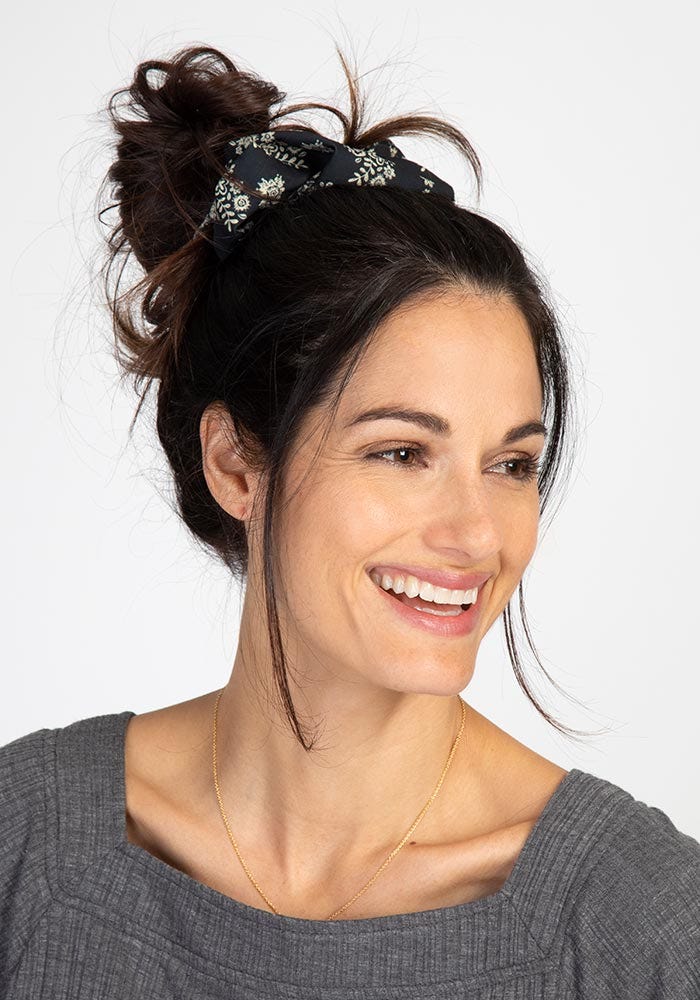 Natural Life Super Scrunchie Black Floral - Scrunchies - Big Sun Vernon