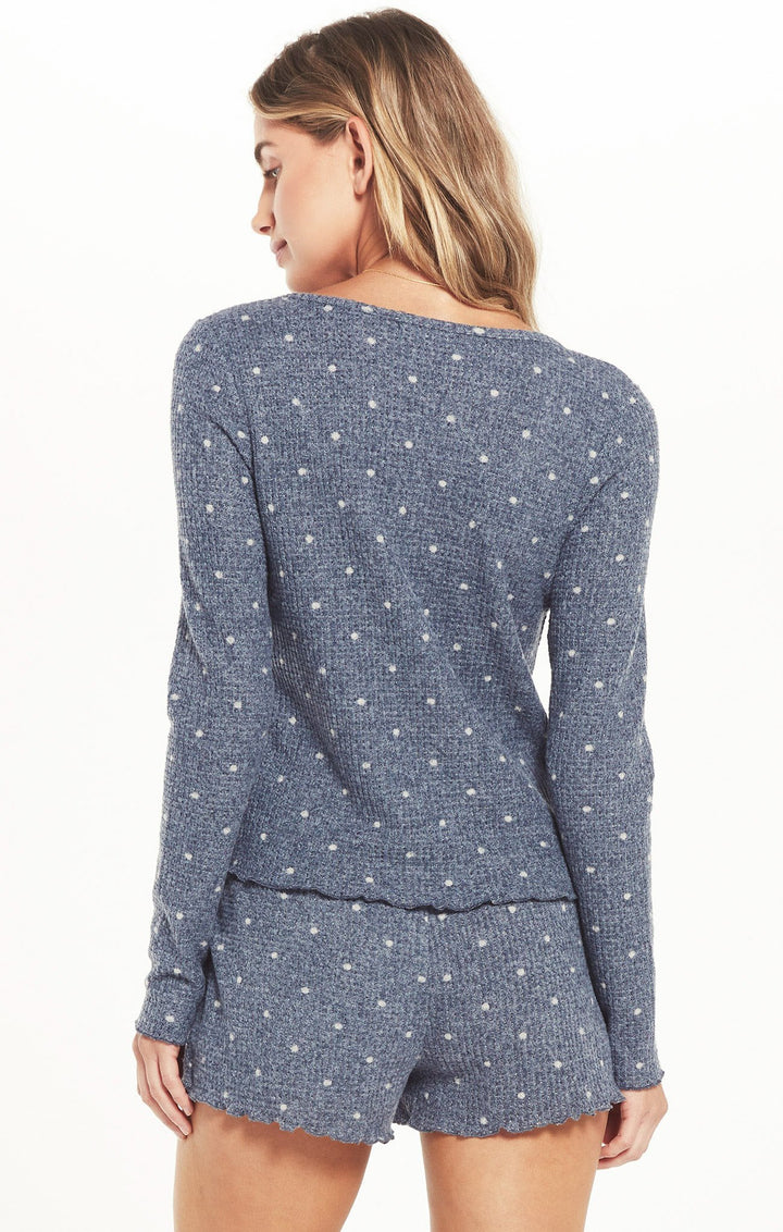 Z Supply Take it Easy Dot Henley - Womens Long Sleeves - Big Sun Vernon