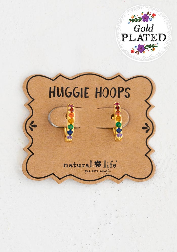 Natural Life Huggie Hoops Earrings - Earrings - Big Sun Vernon