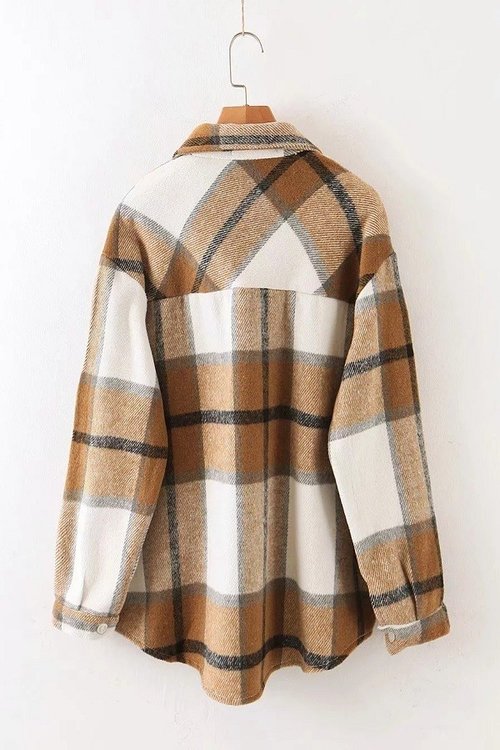 Jessie Plaid Shirt Jacket - Womens Long Sleeves - Big Sun Vernon