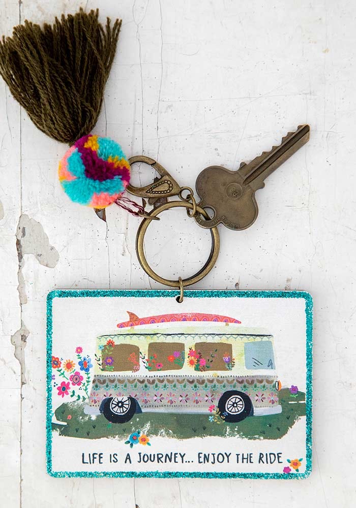 Natural Life Chirp Keychain Enjoy The Ride - Car Keychain - Big Sun Vernon