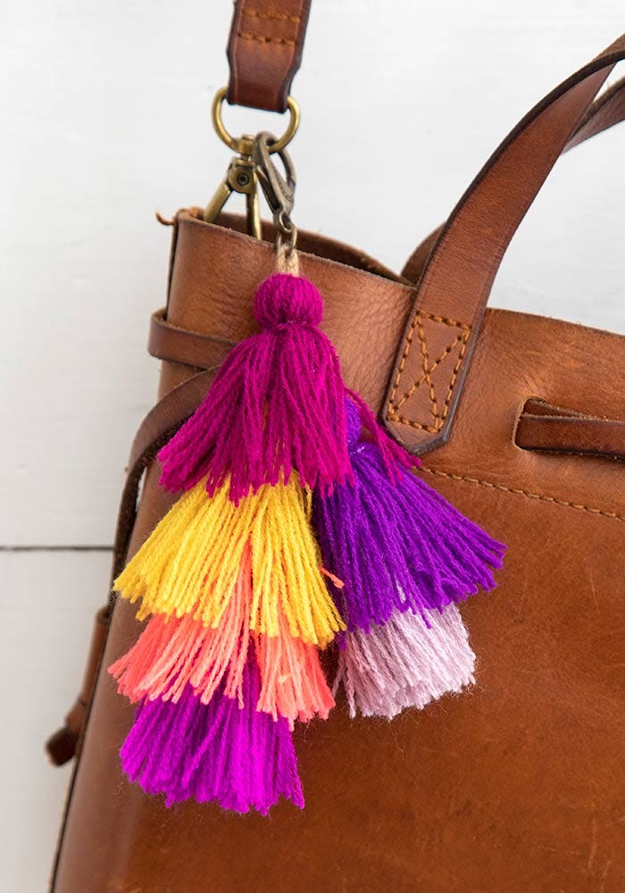 Natural Life Mini Tassel Clip Purple Multi - Home Decorations - Big Sun Vernon