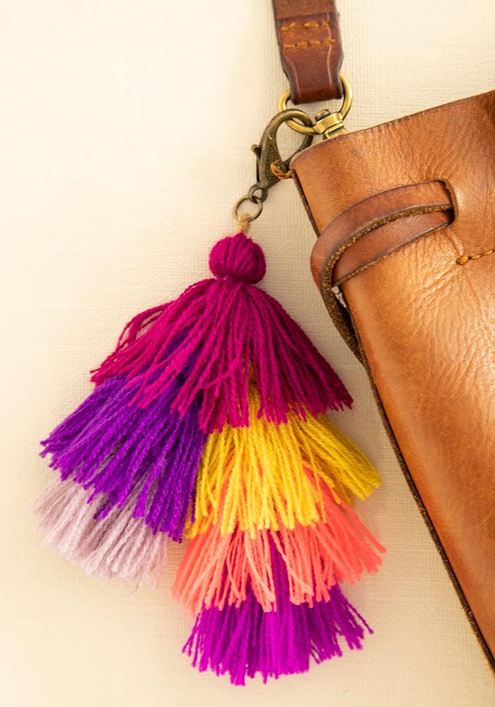 Natural Life Mini Tassel Clip Purple Multi - Home Decorations - Big Sun Vernon