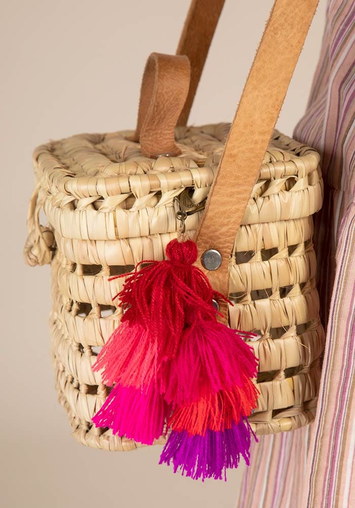 Natural Life Mini Tassel Clip Red Pink Multi - Home Decorations - Big Sun Vernon