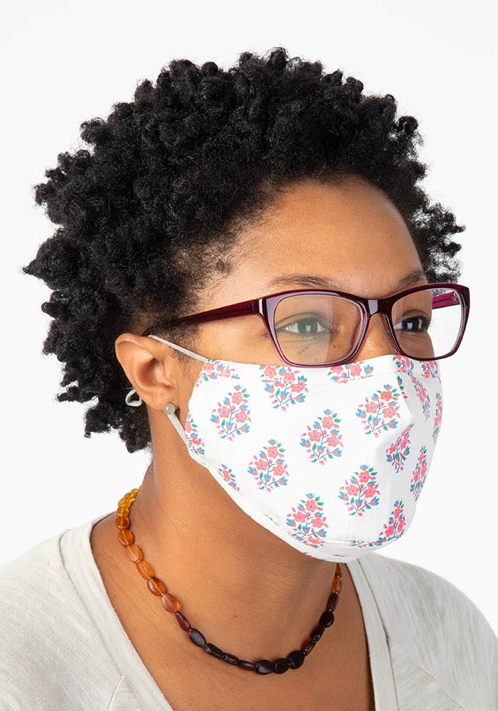 Natural Life Face Mask Floral Cream Floral - Womens Face Masks - Big Sun Vernon