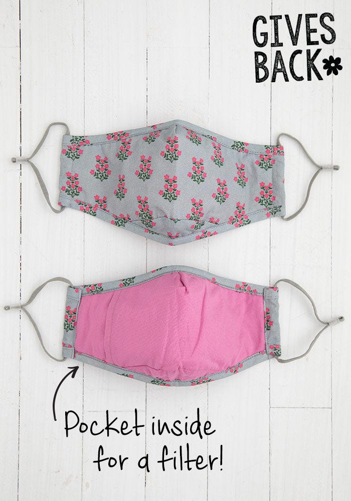 Natural Life Face Mask Sage Folk Bouquet - Womens Face Masks - Big Sun Vernon