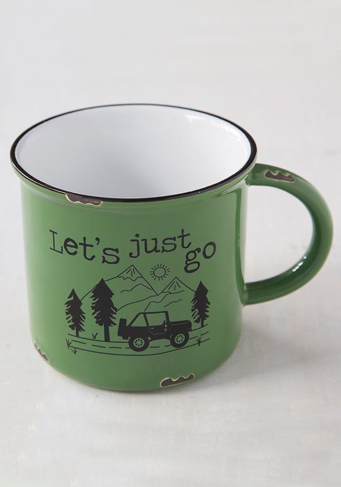 Natural Life Camp Mug Let's Just Go - Mugs - Big Sun Vernon