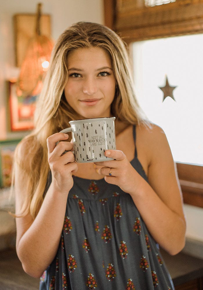 Natural Life Camp Mug Not All Who Wander - Mugs - Big Sun Vernon