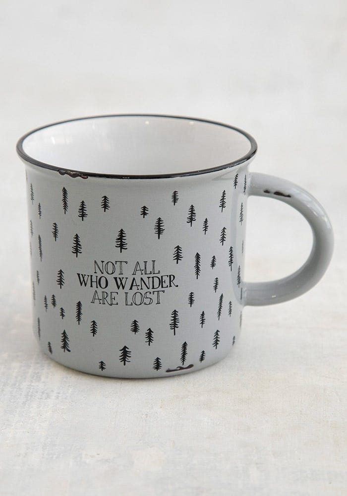 Natural Life Camp Mug Not All Who Wander - Mugs - Big Sun Vernon