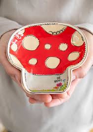 Natural Life Trinket Bowl Be Happy Mushroom - Home Decorations - Big Sun Vernon