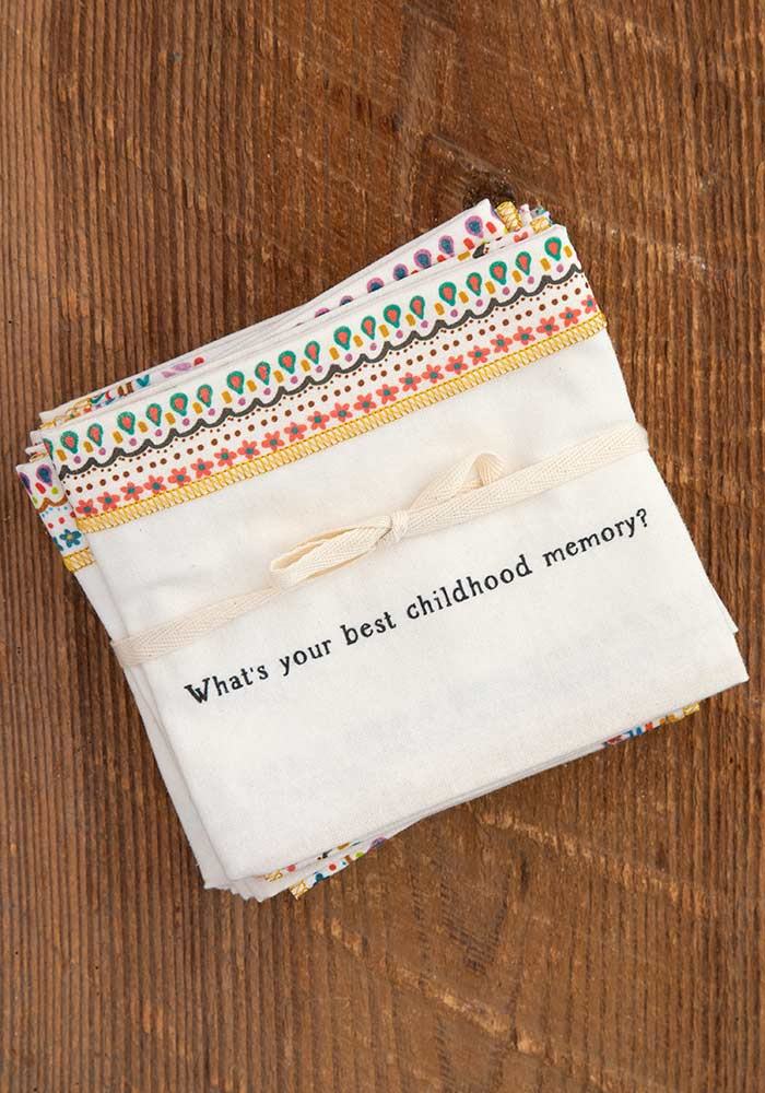 Natural Life Cotton Napkin Set/8 Questions - Home Decorations - Big Sun Vernon