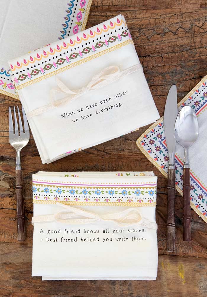 Natural Life Cotton Napkins S/8 Friends - Home Decorations - Big Sun Vernon