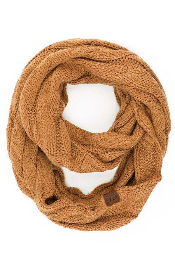 C.C Cable Knit Infinity Scarf - Womens Scarves - Big Sun Vernon  | Okanagan Beachwear